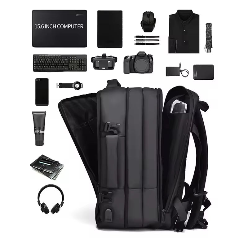 16 Inch Large-Capacity Men'S High-End Backpack Computer Bag High-End Business Bag Expandable Backpack Witch USB